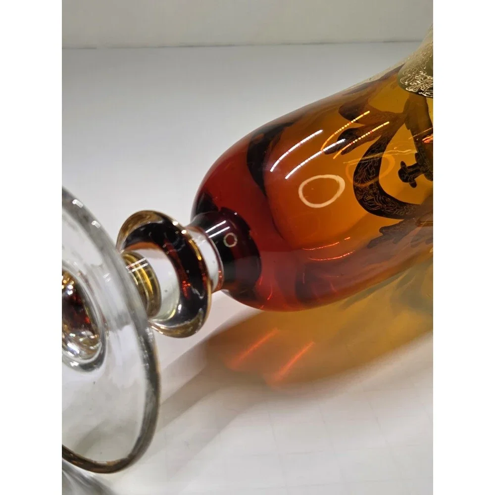 Pair Of Arte Italica Medici Amber Gold Champagne Flutes Goblets Glasses 7.5